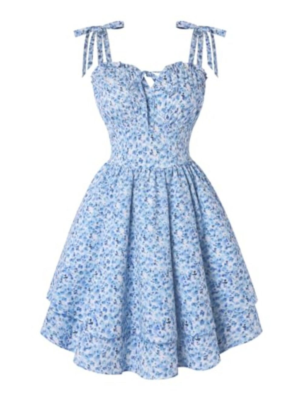 Floral Corset Mini Dress with Sweetheart Neck & Spaghetti Straps